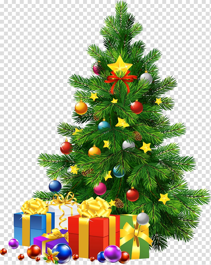 Père Noël Noël arbre de Noël, grand arbre de Noël avec des cadeaux, tee de Noël et cadeau png Père Noël Noël arbre de Noël, grand arbre de Noël avec des cadeaux, tee de Noël et cadeau png