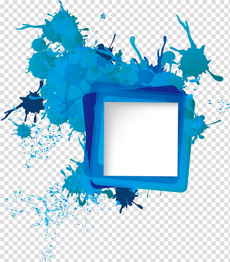 Icône, bordure d'éclaboussures, splat de peinture bleu et turquoise png Icône, bordure d'éclaboussures, splat de peinture bleu et turquoise png