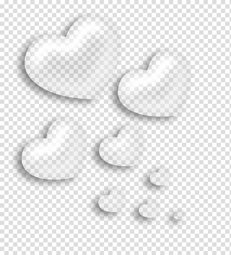 Motif noir et blanc, élément décoratif de coeurs, niveaux de gris de sept coeurs png Motif noir et blanc, élément décoratif de coeurs, niveaux de gris de sept coeurs png